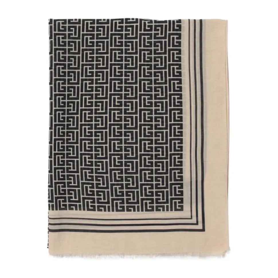 Kinder Geometrischer Print Schal Creme