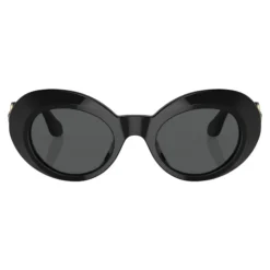 Kinder Oval Sonnenbrille Schwarz Glänzend