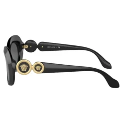 Kinder Oval Sonnenbrille Schwarz Glänzend