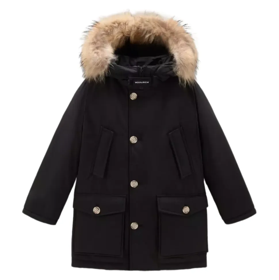 Kinder Schwarze Daunenjacke mit Kaschmir