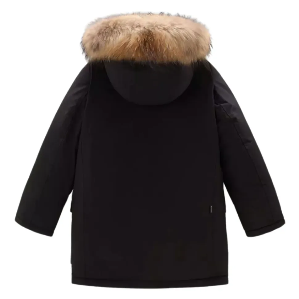 Kinder Schwarze Daunenjacke mit Kaschmir