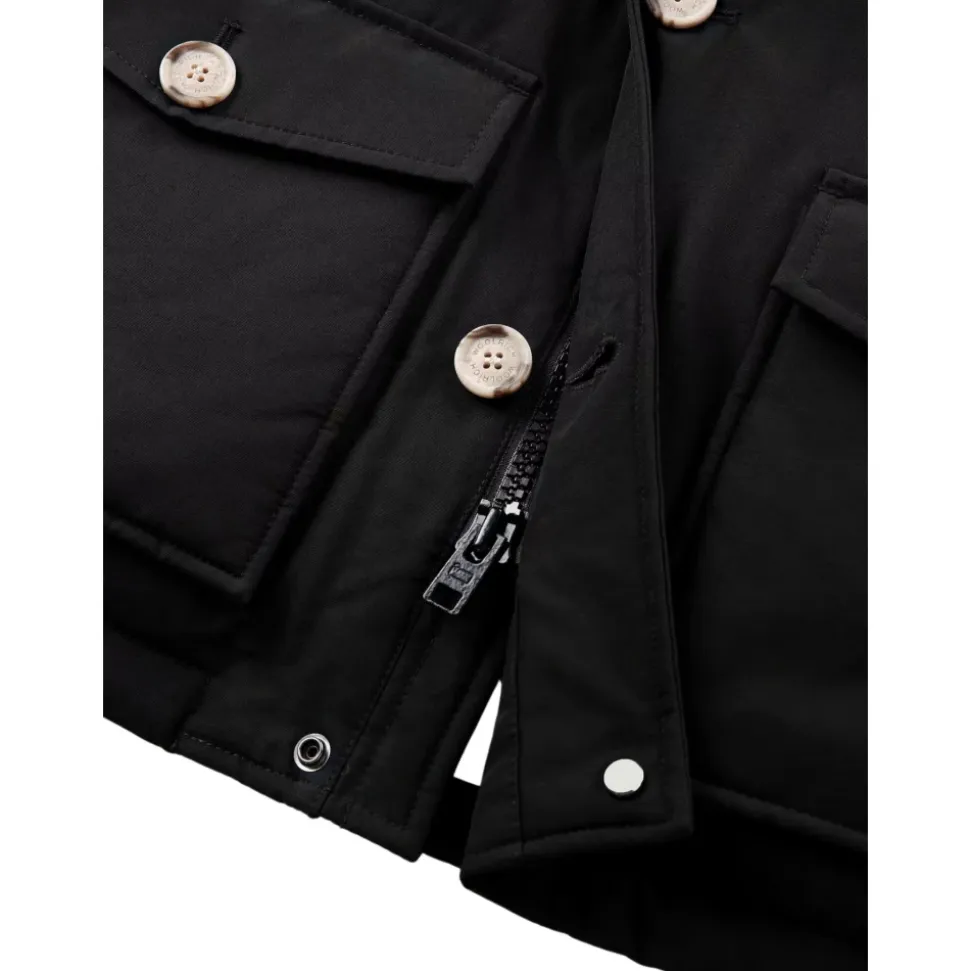 Kinder Schwarze Daunenjacke mit Kaschmir