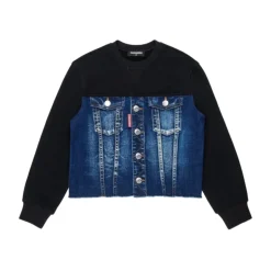 Kinder Schwarzer Pullover Baumwollmischung