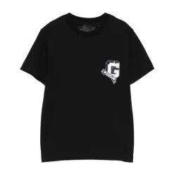 Kinder Schwarzes T-Shirt mit College-Logo