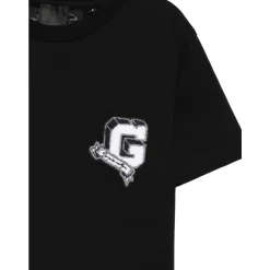 Kinder Schwarzes T-Shirt mit College-Logo
