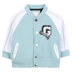 Klare Blaue Kinderjacke mit Weißen Ärmeln