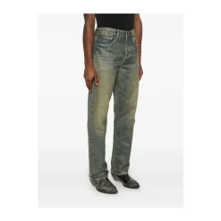 Klassische Blaue Jeans mit Logopatch