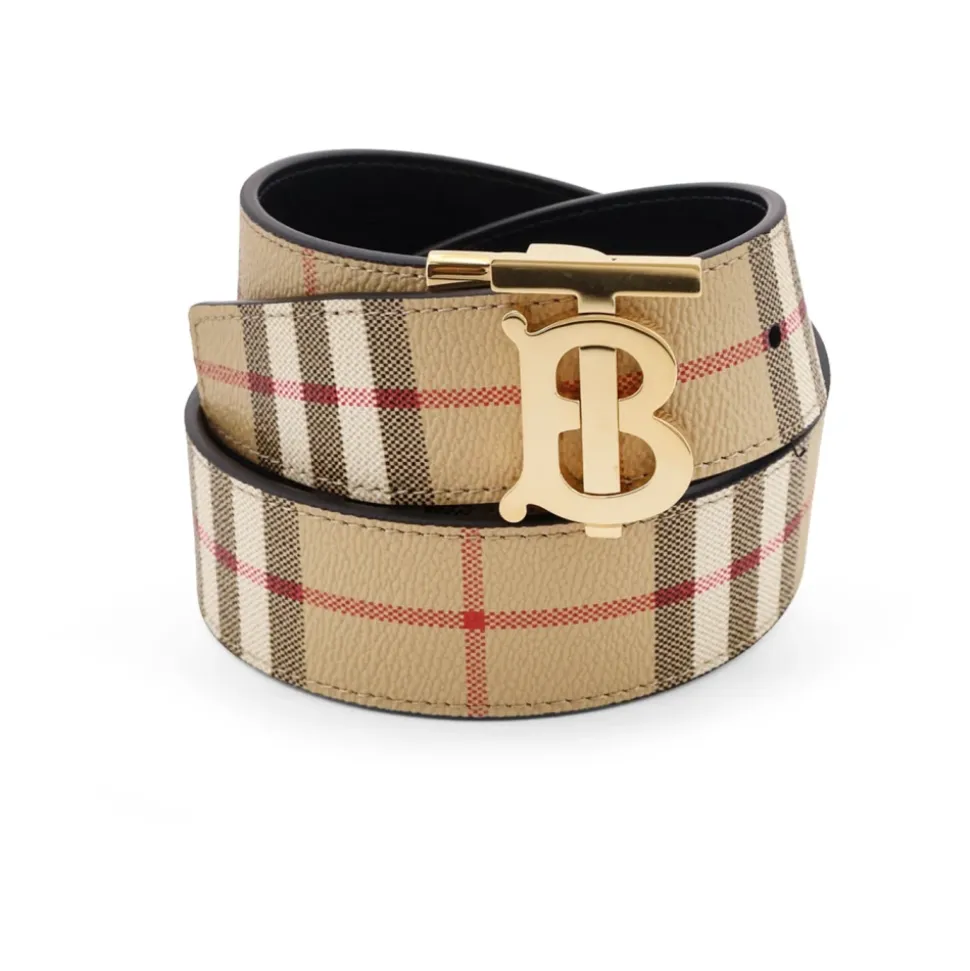 Klassische Check Print Leder Gürtel