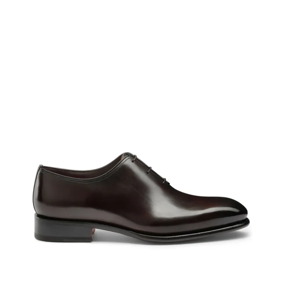 Klassische Derby-Schuhe aus schwarzem Leder