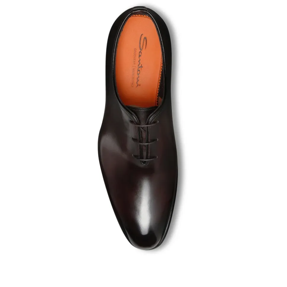 Klassische Derby-Schuhe aus schwarzem Leder