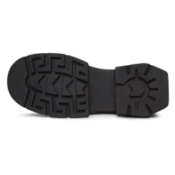 Klassische Leder-Plateau-Stiefeletten Luna - Schwarzes Wildleder