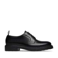 Klassische Schwarze Leder Derby Schuhe