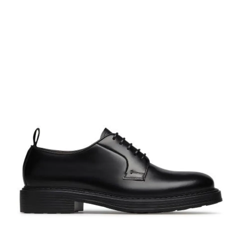Klassische Schwarze Leder Derby Schuhe