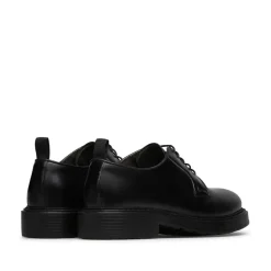 Klassische Schwarze Leder Derby Schuhe