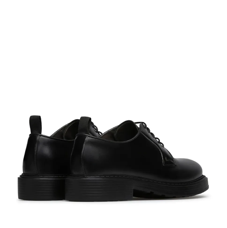 Klassische Schwarze Leder Derby Schuhe