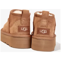 Klassische Ultra Mini Plateau-Stiefel in Braun