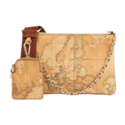 Klassische und weiße Geo-Print Umhängetasche mit abnehmbaren Taschen