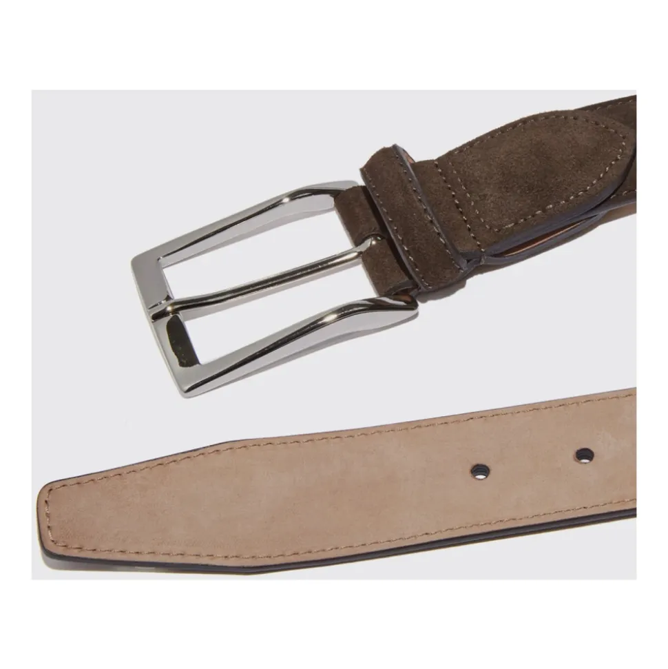 Klassischer Kopf-Gürtel aus Wildleder