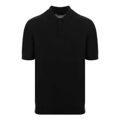 Klassisches Baumwoll-Poloshirt in Schwarz