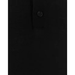 Klassisches Baumwoll-Poloshirt in Schwarz