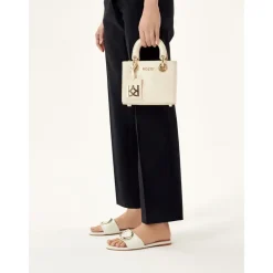 Kleine Ledertasche mit Griffen