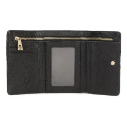 Kleine schwarze Brieftasche aus geprägtem Lackleder