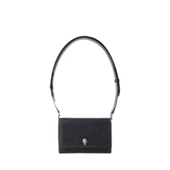 Kleine Skull Crossbody Tasche - Schwarzes Leder