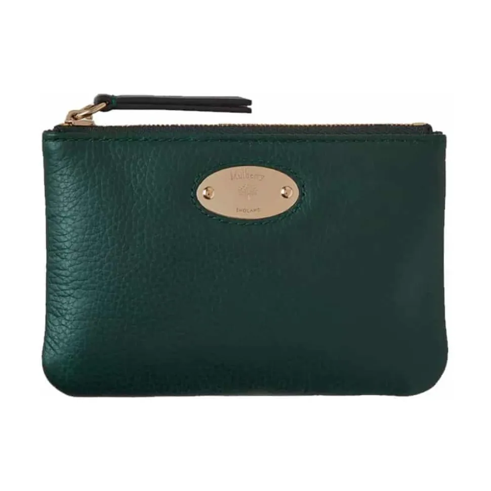 Kleines Reißverschluss-Münztäschchen in Mulberry Green