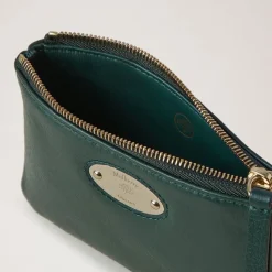 Kleines Reißverschluss-Münztäschchen in Mulberry Green