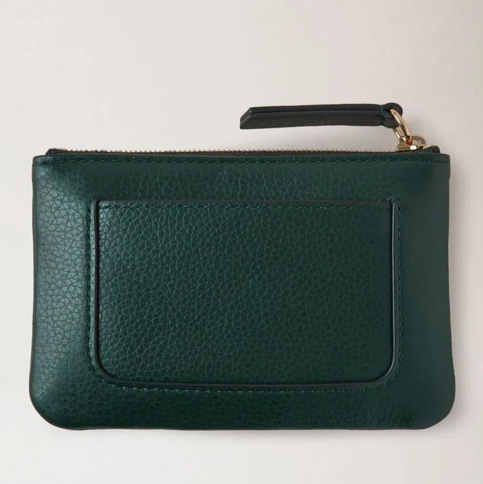 Kleines Reißverschluss-Münztäschchen in Mulberry Green