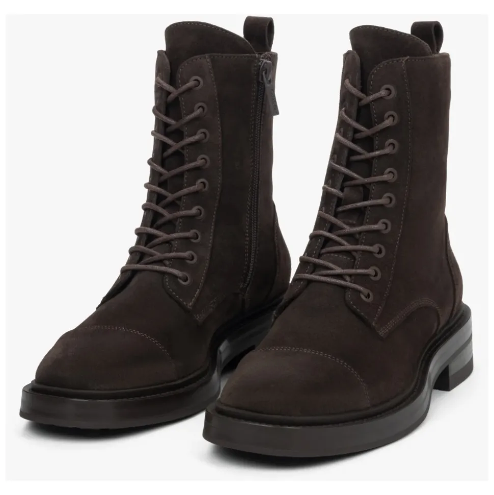 Knöchelhohe Stiefel aus feinstem italienischen Veloursleder