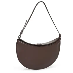 Konvertierbare Lederschultertasche in Mitternachtsbraun