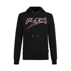 Kristall-Print Kapuzenpullover Schwarz