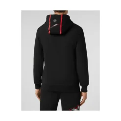 Kristall-Print Kapuzenpullover Schwarz