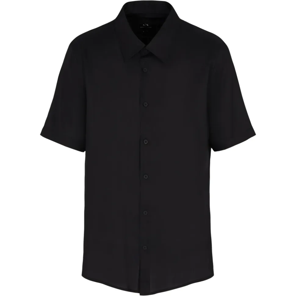 Kurzarmhemd schwarz Regular Fit