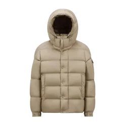 Kurze Daunenjacke mit abnehmbarer Kapuze