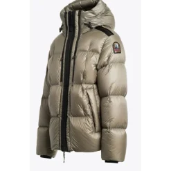 Kurze Daunenjacke mit Kapuze im Powder-Stil