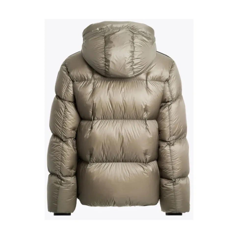 Kurze Daunenjacke mit Kapuze im Powder-Stil