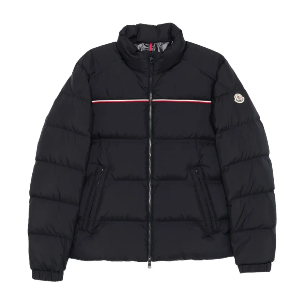 Kurze Daunenjacke mit Tricolor-Detail