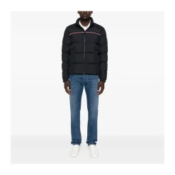 Kurze Daunenjacke mit Tricolor-Detail