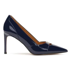 Lackierte marineblaue Pumps mit Absatz