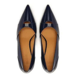 Lackierte marineblaue Pumps mit Absatz