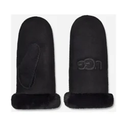 Lammfell bestickt Handschuhe Black