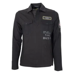 Langarm-Polo mit Welt der Luftfahrt Patches