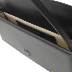 Lange Ledertasche mit abnehmbarem Riemen