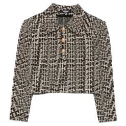 Langärmeliges T-Shirt im Polo-Stil mit Print