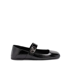 Leather Locker Ballerina Flats
