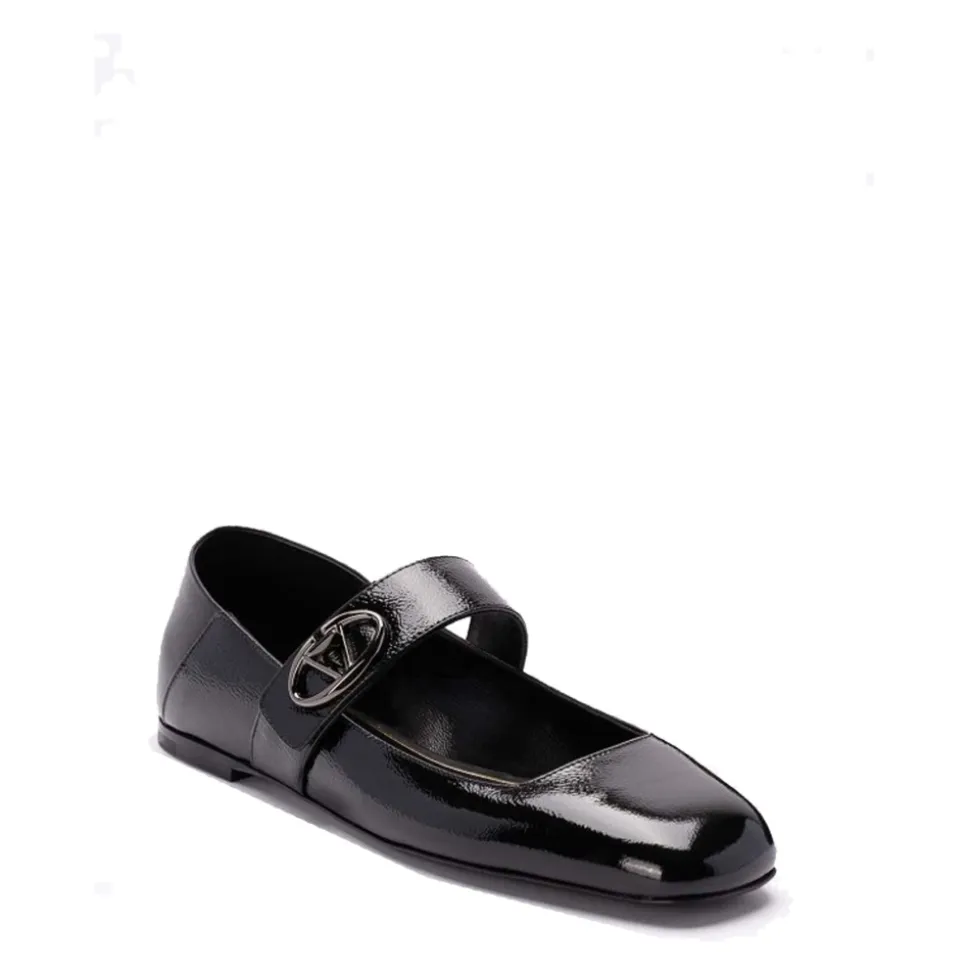Leather Locker Ballerina Flats