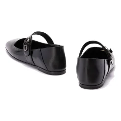 Leather Locker Ballerina Flats