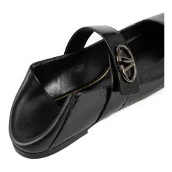 Leather Locker Ballerina Flats